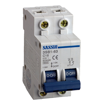 Автоматический выключатель 2P 50A 3SB1-63 SASSIN - Электрика, НВА - Модульное оборудование - Автоматические выключатели - Магазин электрооборудования Проф-Электрик